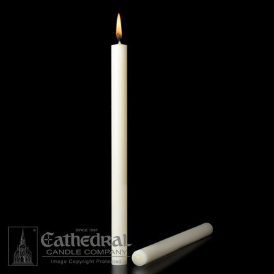 25/32" X 20-1/4" 51% Beeswax Long 3'S PE Altar Candle (18 Pieces)