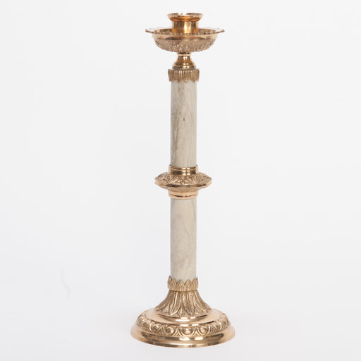 12" Brass Candlestick with Marble Stems Marble Candlestick