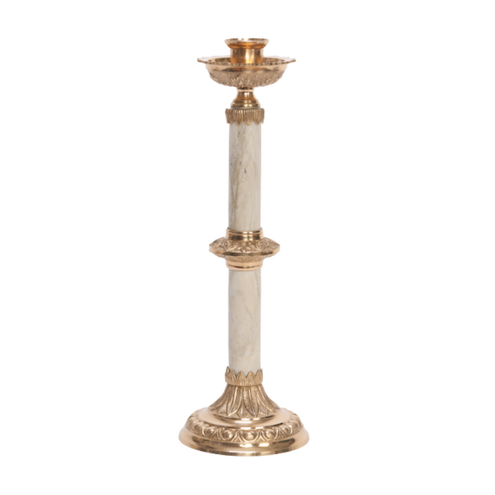 12" Brass Candlestick with Marble Stems Marble Candlestick