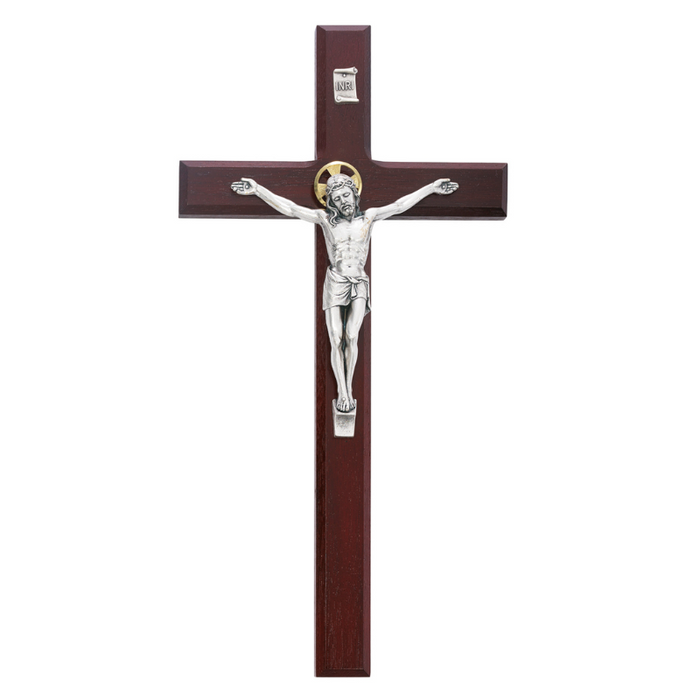 12" Cherry Beveled Crucifix