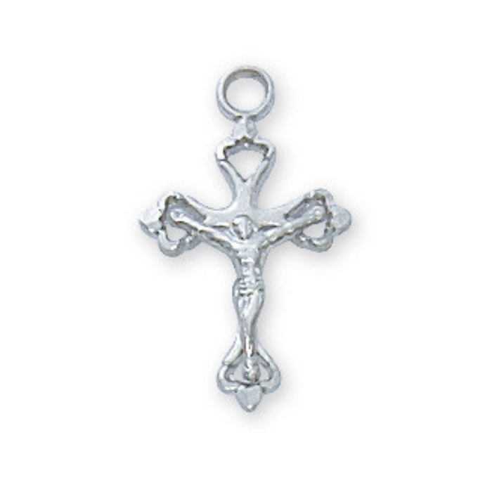 1/2" Sterling Silver Crucifix in 16" Chain