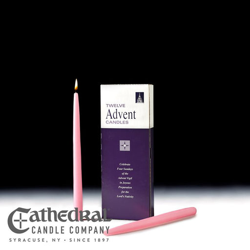 12" Tapers Advent Candle Box (12 Rose) - 12 Boxes/Case