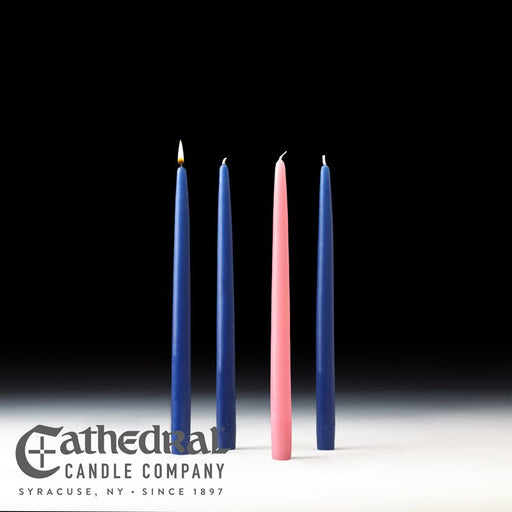 12" Tapers Advent Candle Set (3 Blue, 1 Rose) - 12 Sets/ Case