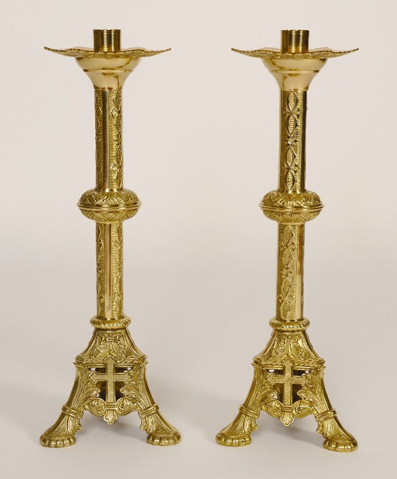 24" Traditional Church Altar Candlestick in Solid Brass