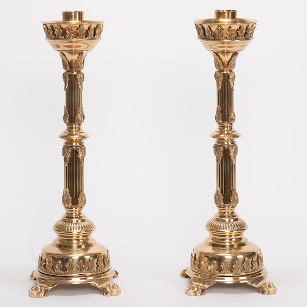 19" Traditional Fluted Stem Altar Candlestick