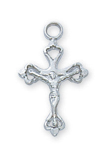 1/2" Sterling Silver Crucifix in 16" Chain