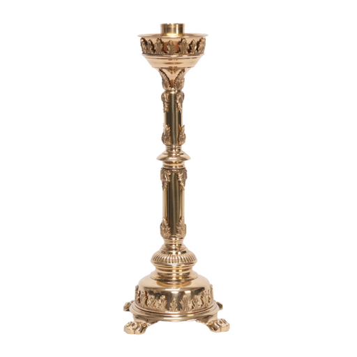 20" Traditional Smooth Brass Stem Altar Candlestick Traditional Brass Candlestick w/ Smooth Brass Stem 