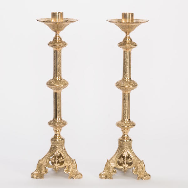 20" Traditional Baroque Style Candlestick