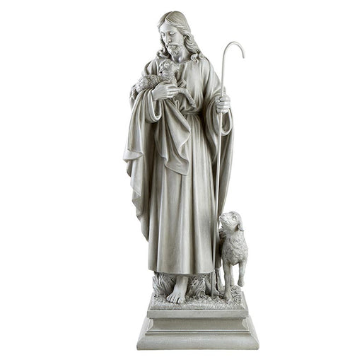 28inJesus, The Good Shepherd Garden Statue