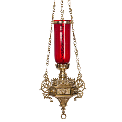 36" Gothic Hanging Sanctuary Lamp  Traditional 36" Gothic Hanging Sanctuary Lamp Polished Brass Gothic Hanging Sanctuary Lamp