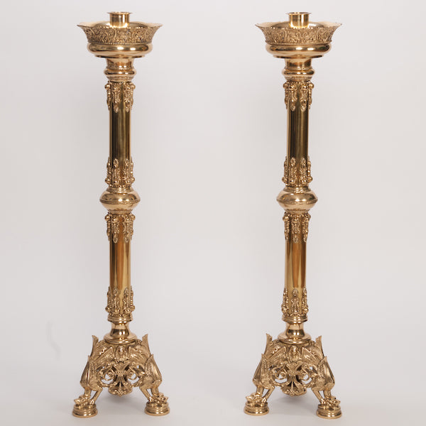 42" Baroque Style Solid Brass Altar Candlestick