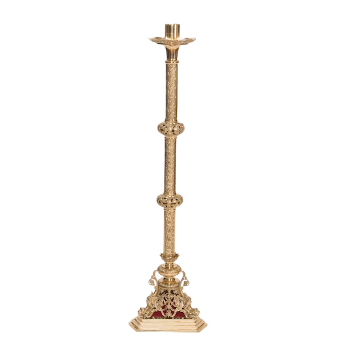 48" Baroque Style Solid Brass Paschal Candlestick