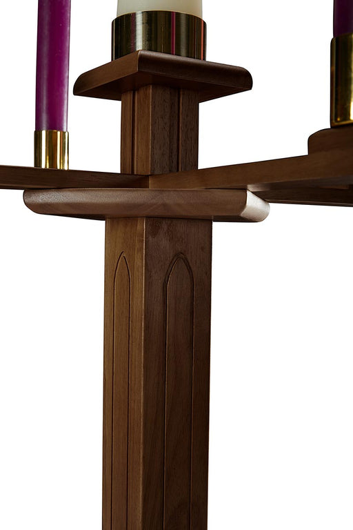 49 1/2" Gothic Church Advent Candlestick (Walnut Stain)