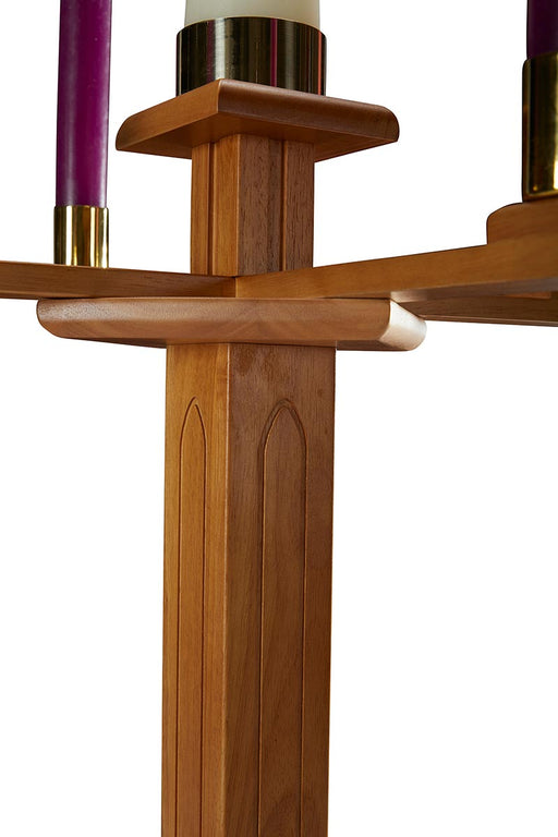 49 1/2" Gothic Church Advent Candlestick (Medium Oak Stain)