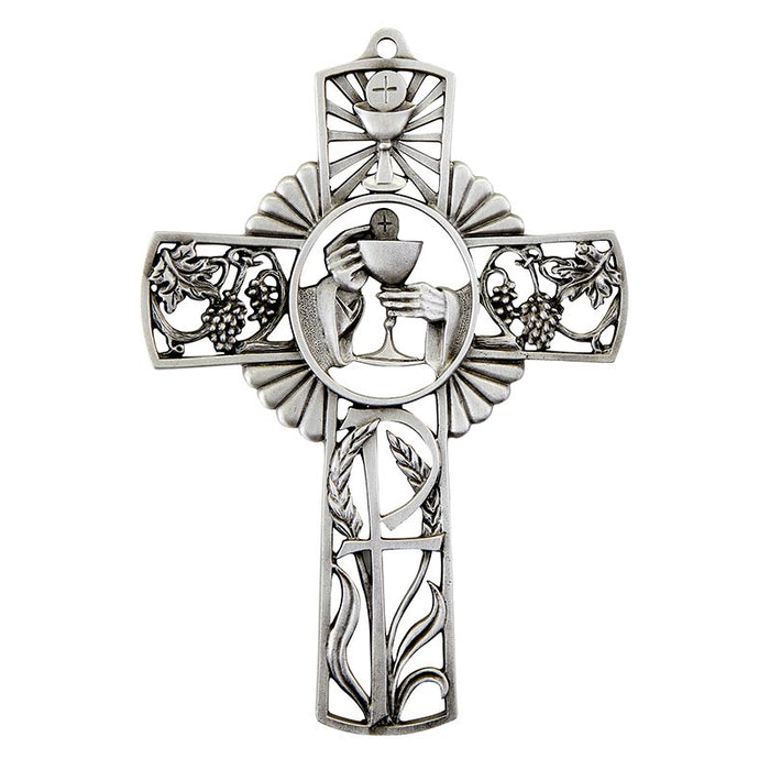 5" First Communion Chalice Pewter Wall Cross