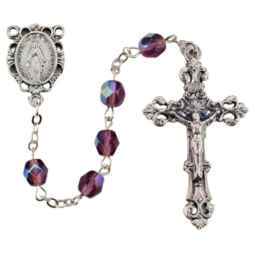 6mm Amethyst Beads Miraculous Medal Rosary - February Rosary Catholic Gifts Catholic Presents Rosary Gifts