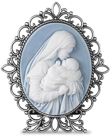 Mother and Child Cameo Desk Display beautiful catholic display for mother jesus christ baby jesus rosary mother mary blessed virgin mary mother and child