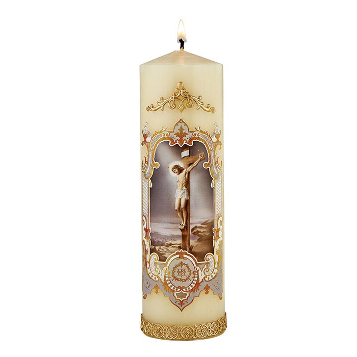 8"H Crucifixion Devotional Candle