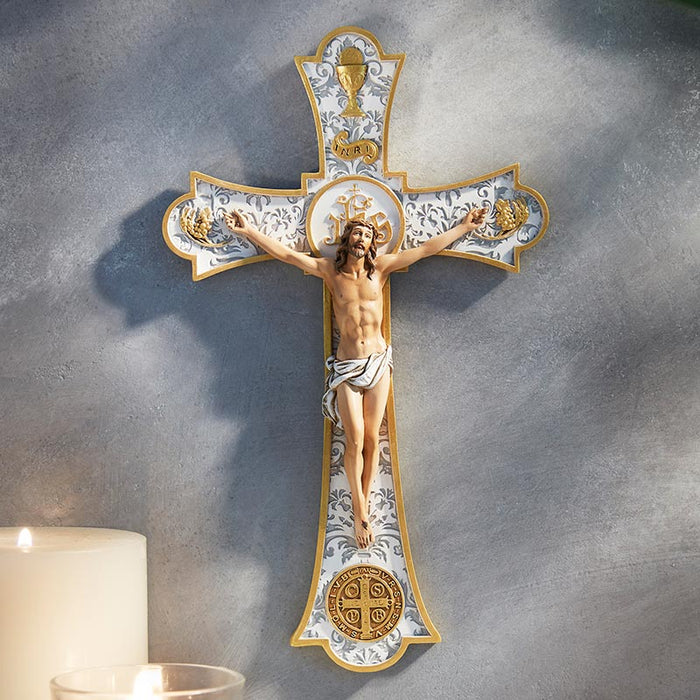 8" H Holy Mass Crucifix with Saint Benedict Medal