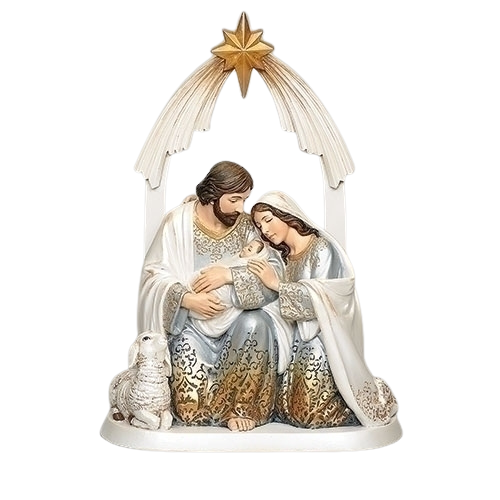 9.75”H Holy Family Gold Ombre Finish Figure 