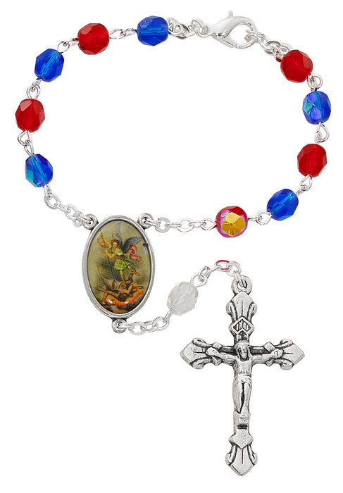 St. Michael Auto Rosary St. Michael Auto Rosaries St. Michael Auto Rosary Color Beads St. Michael Auto Rosary with Different Color Beads