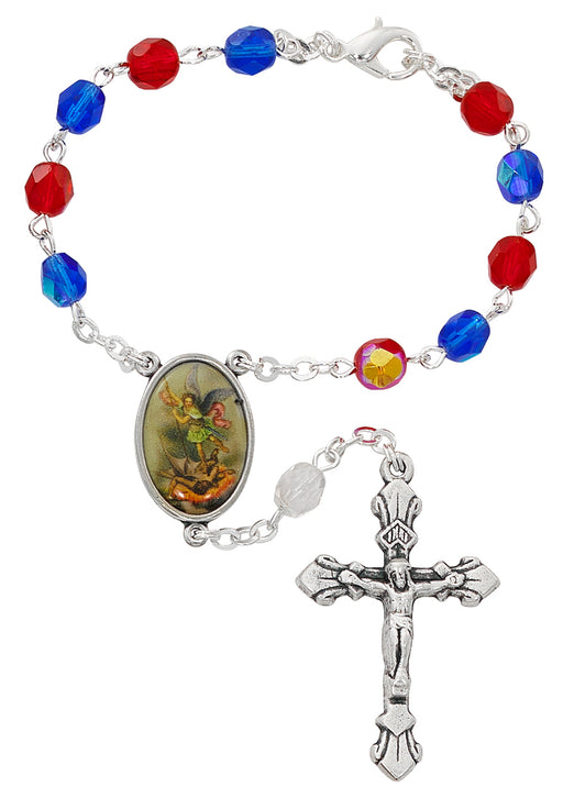 St. Michael Auto Rosary St. Michael Auto Rosaries St. Michael Auto Rosary Color Beads St. Michael Auto Rosary with Different Color Beads