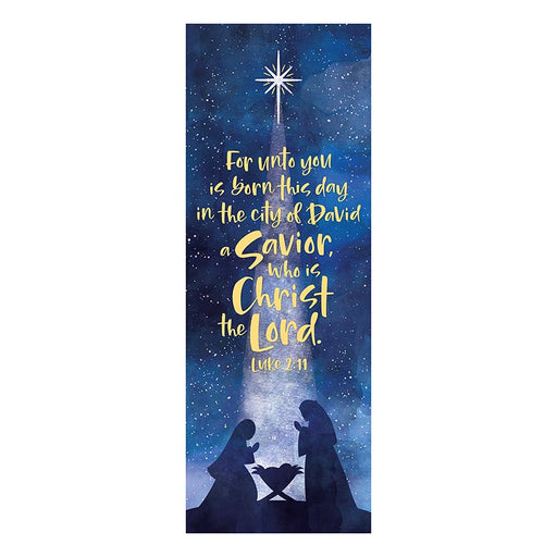 63" H Christmas Celebration Bible Verses - A Savior is Born Church Banner