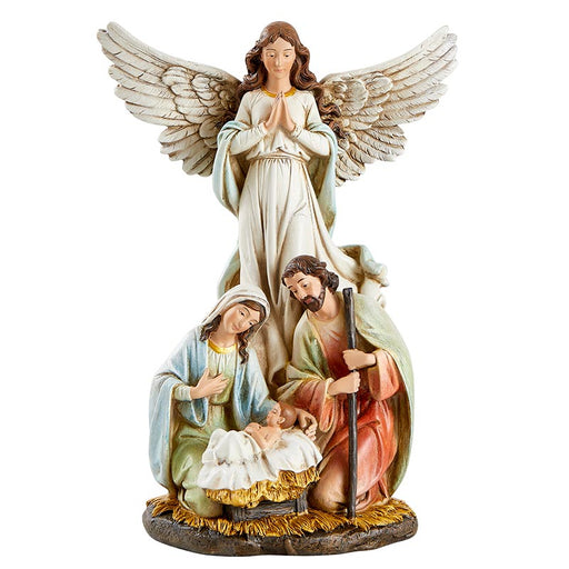 Angel and Holy Family Nativity Statue