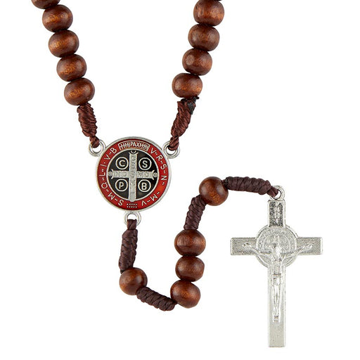 St. Benedict Enamel Rosary with Two-Tone Medal - 12 Pieces Per Package