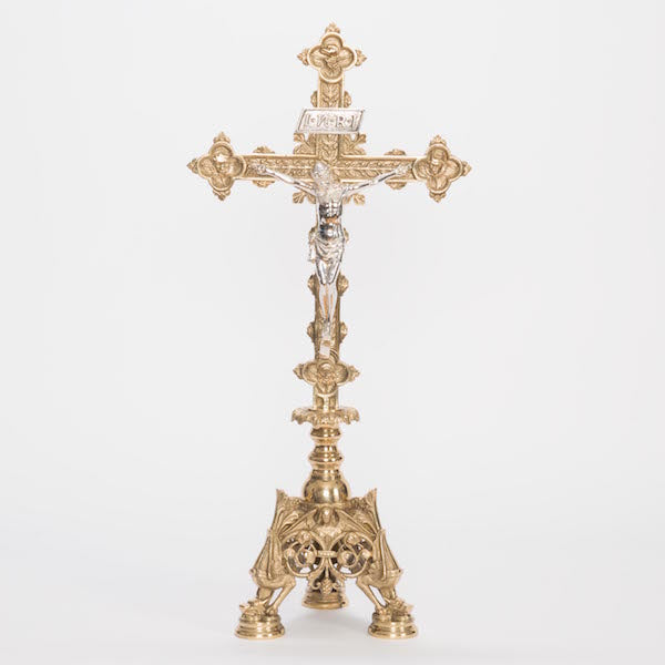 Baroque Brass Altar Crucifix