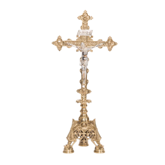 Baroque Brass Altar Crucifix