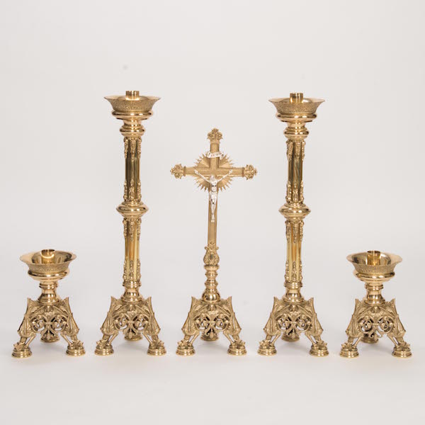 Baroque Brass Altar Crucifix