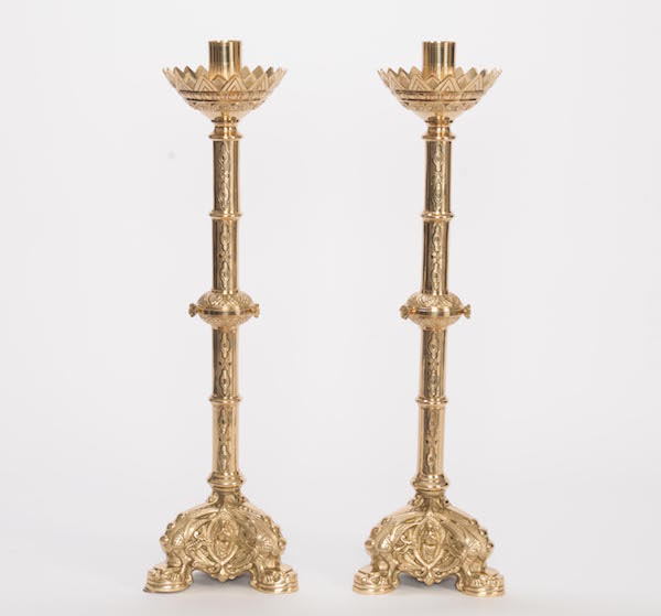 Baroque Style Solid Brass Altar Candlestick