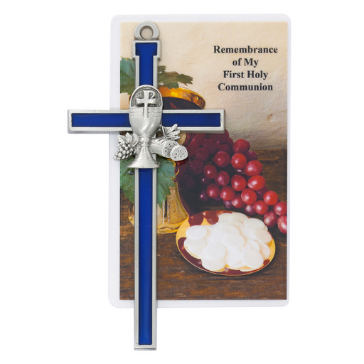 BlueCommunionCrosswithPrayerCard