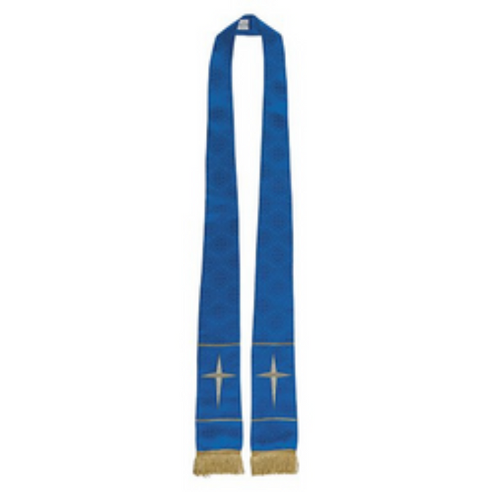 Blue Maltese Jacquard Stole