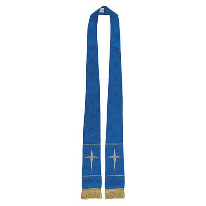 Blue Maltese Jacquard Stole