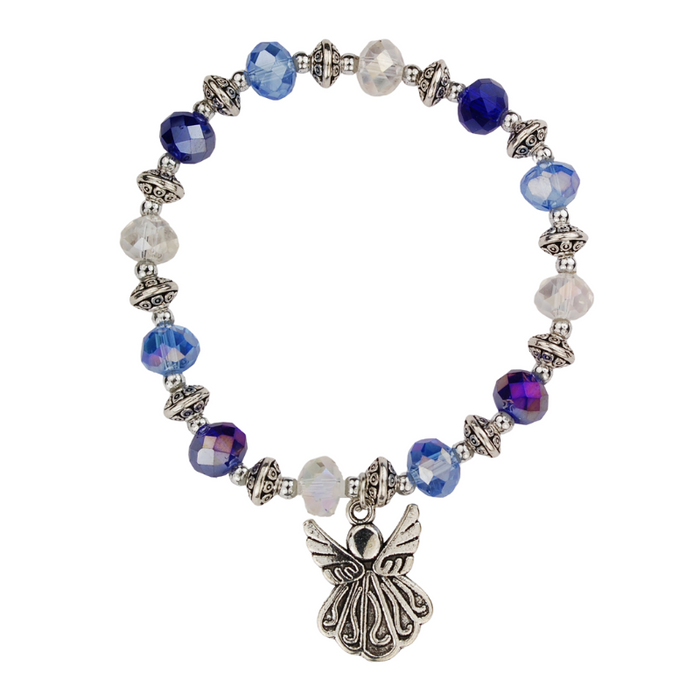 Blue and Crystal Angel Bracelet Catholic Gifts Catholic Presents Gifts for all occasion