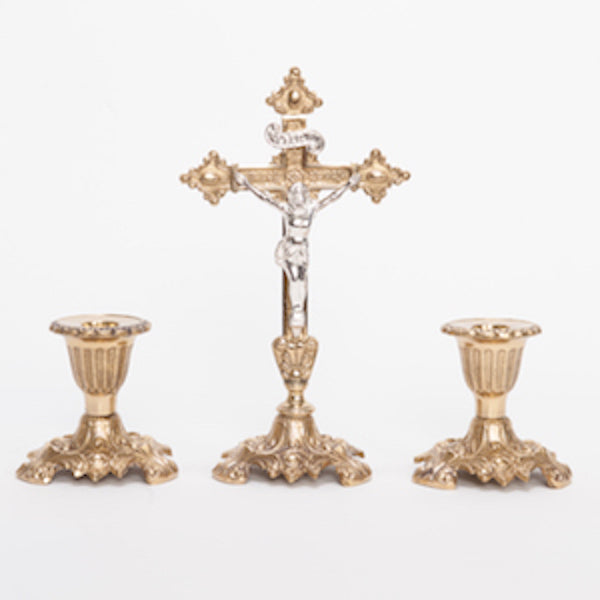 Candelabro de altar de latón de 3,75"