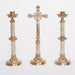 Traditional Marble Stem Crucifix and Candlesticks Altar Set