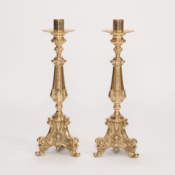 Cathedral Style Solid Brass Church Altar Candlestick