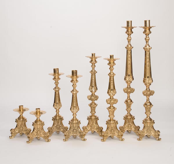 Cathedral Style Solid Brass Church Altar Candlestick