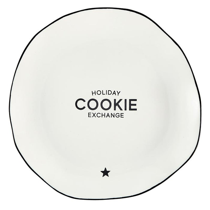 Ceramic Plate with Holiday Cookie Exchange design