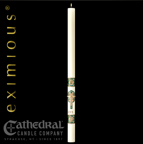 Christus Rex Paschal Candle - Cathedral Candle - Beeswax - 17 Sizes