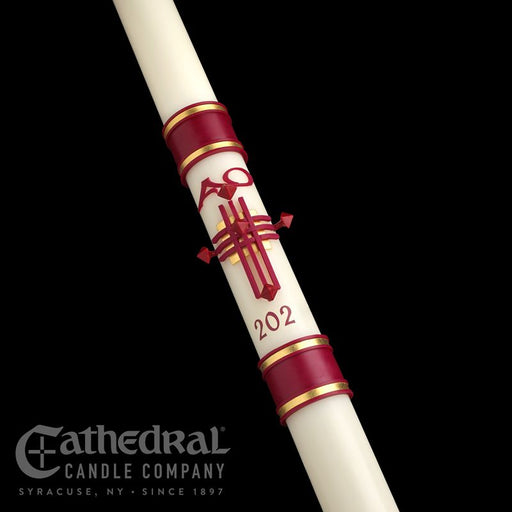 Crux Trinitas Paschal Candle - Cathedral Candle - Beeswax