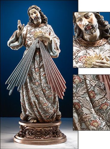 9" Divine Mercy Statue with Ornate Base