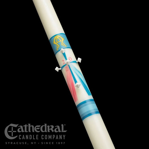 Divine Mercy ™ Paschal Candle - Cathedral Candle - Beeswax - 18 Sizes