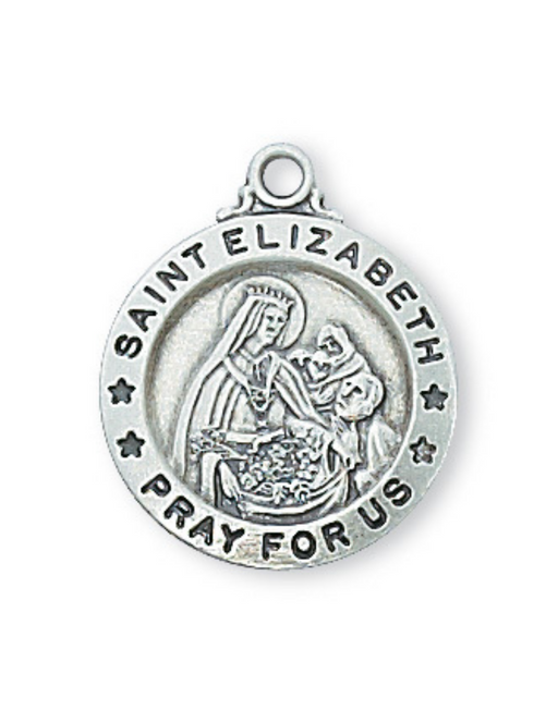 Engravable Sterling Silver St. Elizabeth Medal w/ 18" Rhodium Chain Engravable Sterling Silver St. Elizabeth Medal Engravable Sterling Silver St. Elizabeth necklace