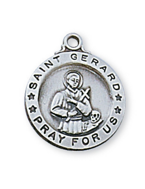 Engravable Sterling Silver St. Gerard Medal w/ 18" Rhodium Chain Engravable Sterling Silver St. Gerard Medal Engravable Sterling Silver St. Gerard Necklace