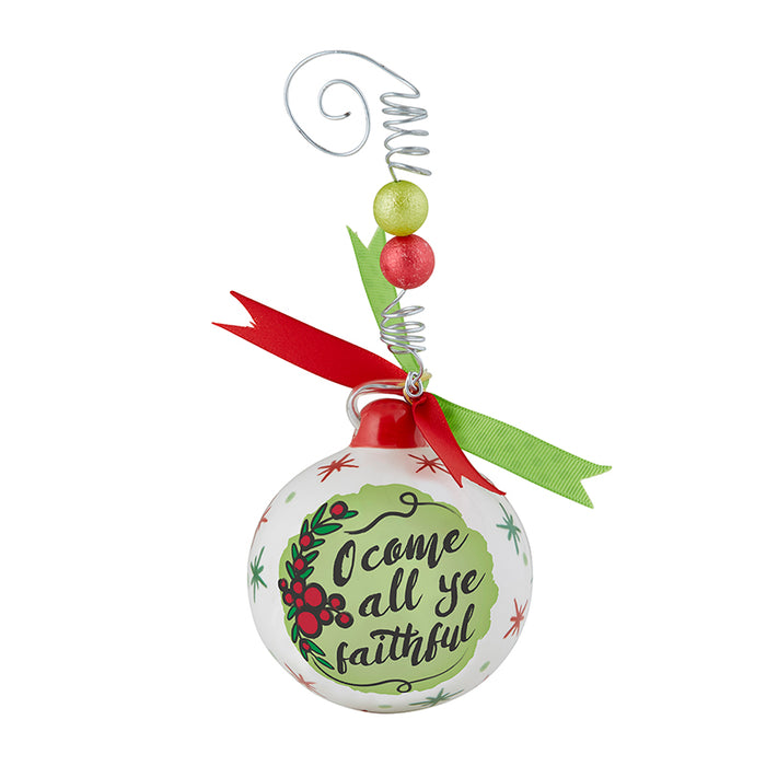 80mm Full-Color Ceramic Christmas Ornaments - O Come All Ye Faithful