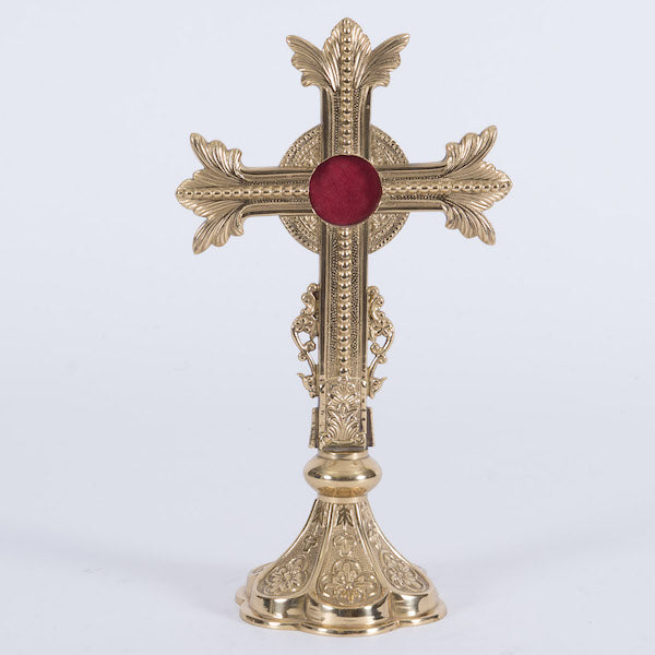 Fleur De Lis Cross Style Reliquary Cross Reliquary Fleur De Lis Cross Style Brass Reliquary